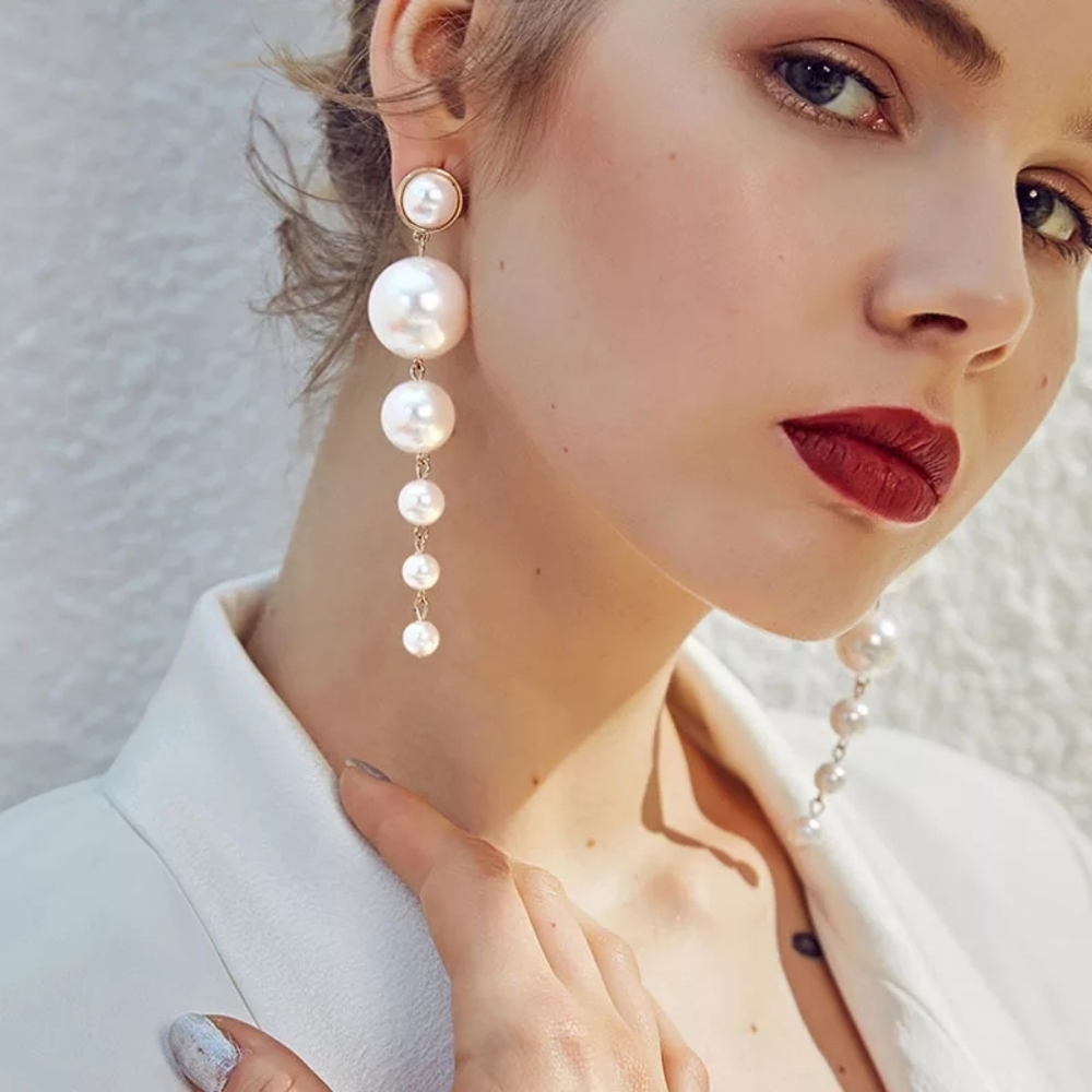 Long earrings for women, wedding, cocktail boho bo